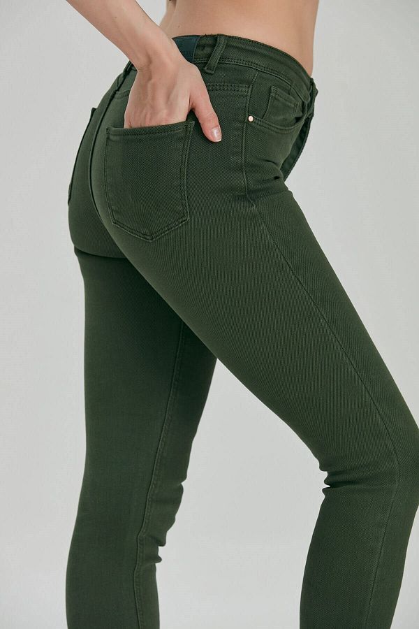 Modaca Women s Khaki Lycra High Waist Skinny Jeans Trendyol