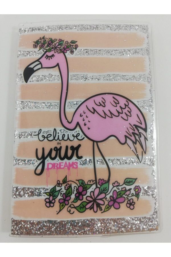 KİWOO-Design Glitter Notebook Beleive Your Dreams Flamingo 1