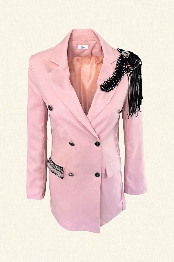 Light pink blazer jacket deals