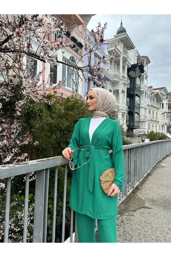 lurex moda Belted Kimona Set