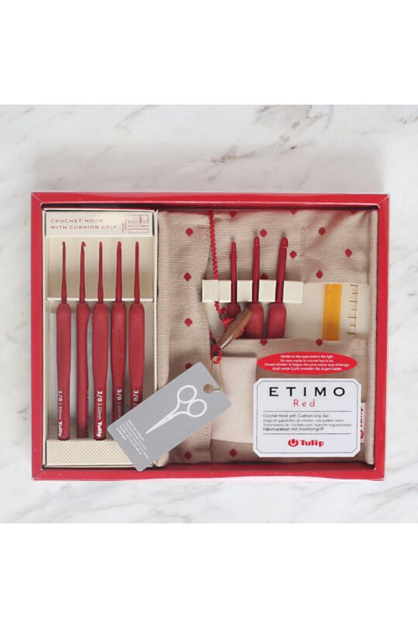 Tulip-Σετ βελονάκι Etimo Red Red Wool 1