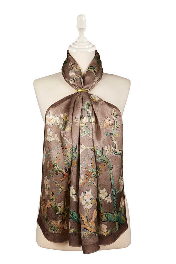 Bursa İpek-Mink Almond Flower Silk Scarf 1