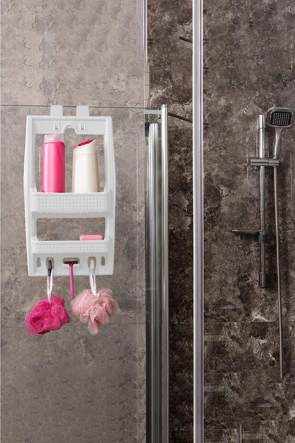 HOMENIVA-Raft pentru baie cu 2 niveluri – Raft organizator pentru baie 1