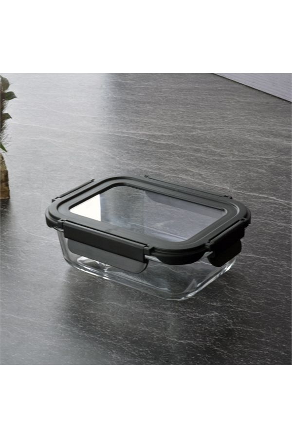 Tohana-Lockable Glass Storage Container with Lid 600 ml - Medium Size 1