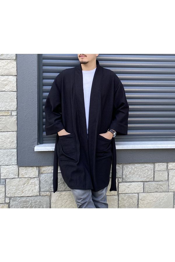 ki nua studio Belted Kimono Jacket with Pockets Unisex Trendyol