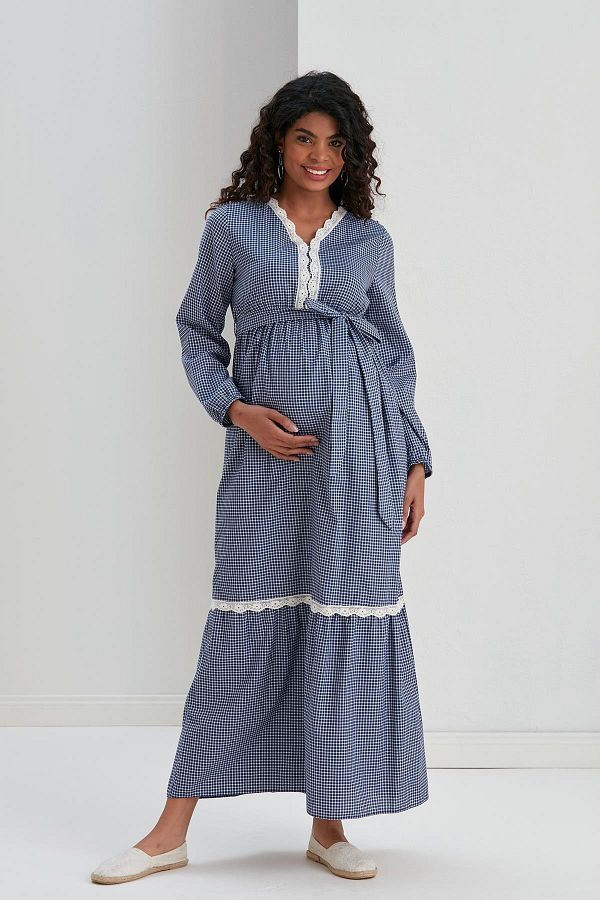 Grey maternity maxi dress store