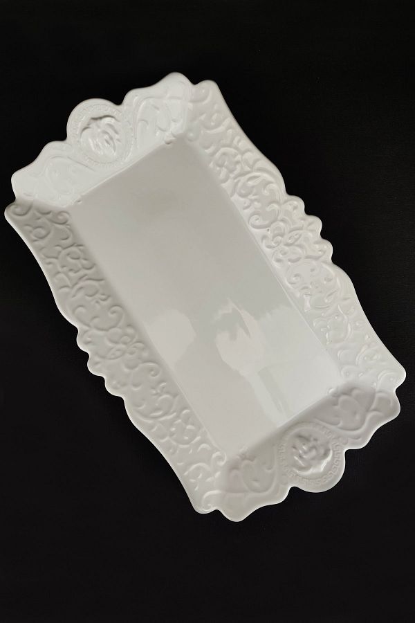 Digithome-Veronica Porcelain Rectangular Presentation Plate – Lmg 752-l C320.113 1