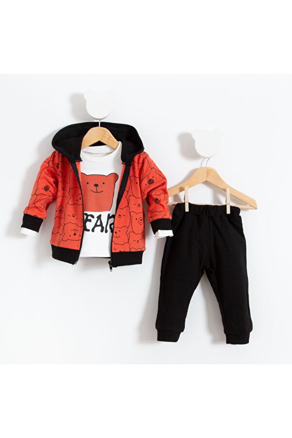 Bubito Hello Ayılar Desenli 3'lü Bebek Takım