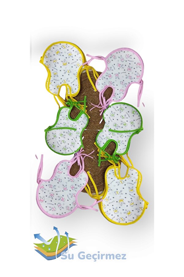 LittlePoffy Sıvı Geçirmez Kız Bebek Salya Mama Önlüğü 6'lı Fular Set