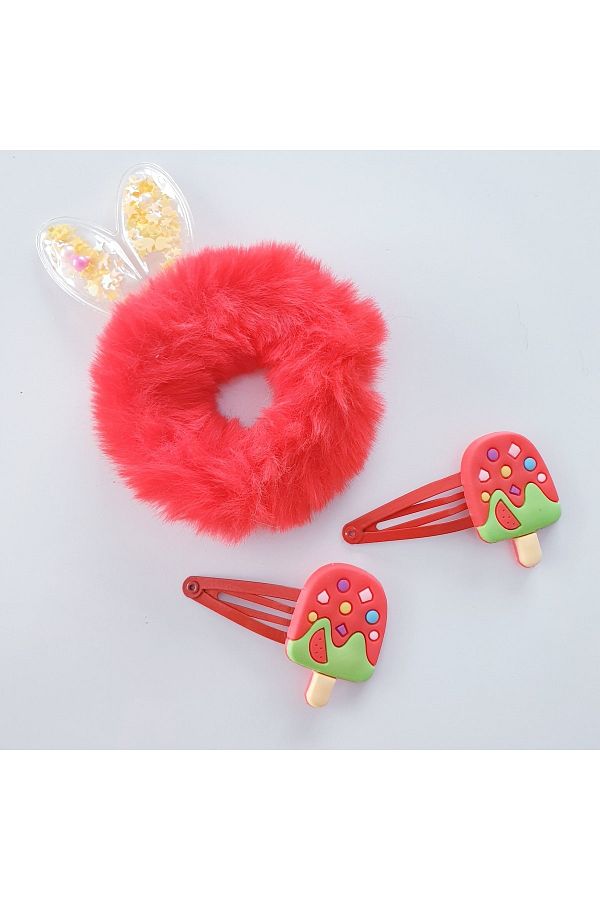 MAGRİB-Rabbit Eared Elastic Plush Buckle and Cute Figured Double Snap Buckle 1