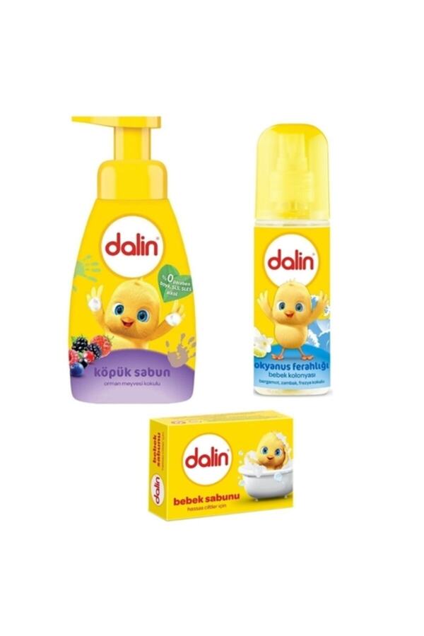Dalin Köpük Sabun Orman Meyveleri 200ml + Okyanus Ferahlığı Bebek Kolonyası 150ml + Bebek Sabunu