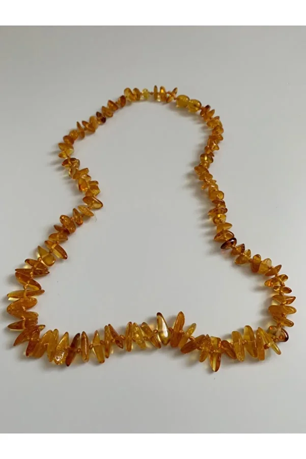 Tesbihci Efendi-Drop Amber 50 Cm Adult Lemon Color Necklace 1