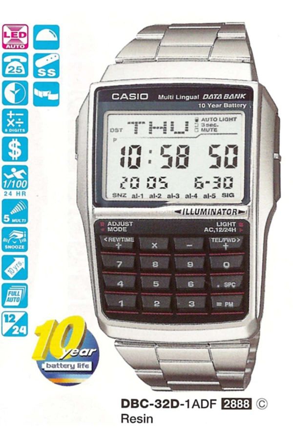 Casio-ساعة يد رجالية من سلسلة Casıo Dbc-32d-1adf Databank 1