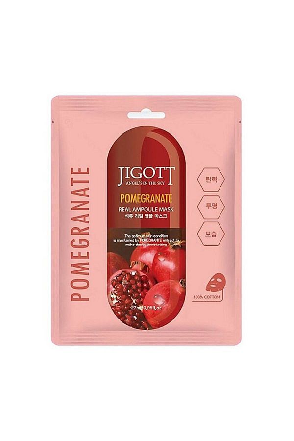 Jigott-Moisturizing and Elasticity Enhancing Real Ampoule Pomegranate Mask with Pomegranate Extract 1