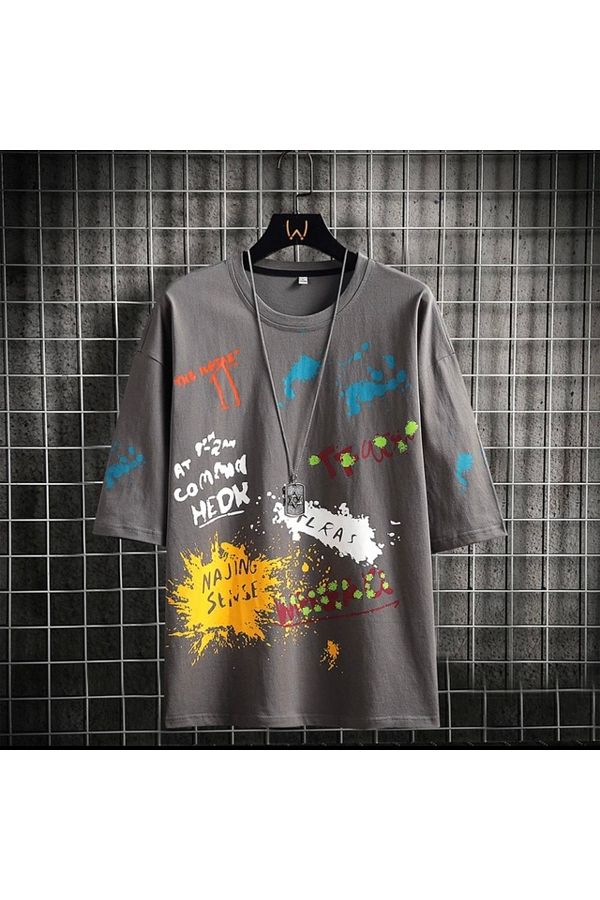 K DS FACE Custom Design Graffiti Printed 100 Cotton Street Style Hip Hop Boys T shirt