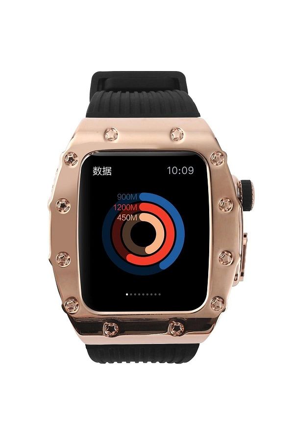 Dolia Apple Watch 6 44 Mm Compatible Modification Kit Hublot Design Stainless Steel Case Silicone Band Trendyol
