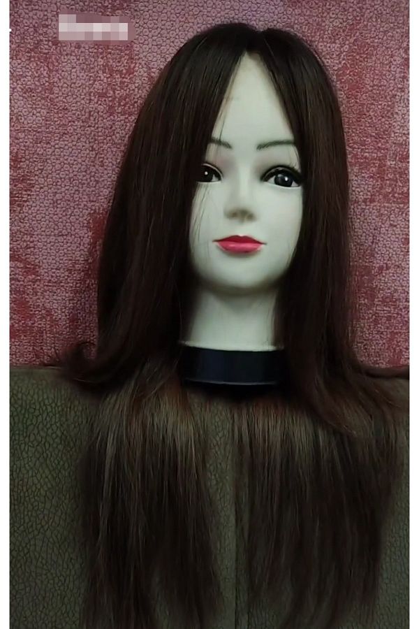 Lgskozmetik Brown 100 Human Hair Wig 80 cm 220 grams Trendyol