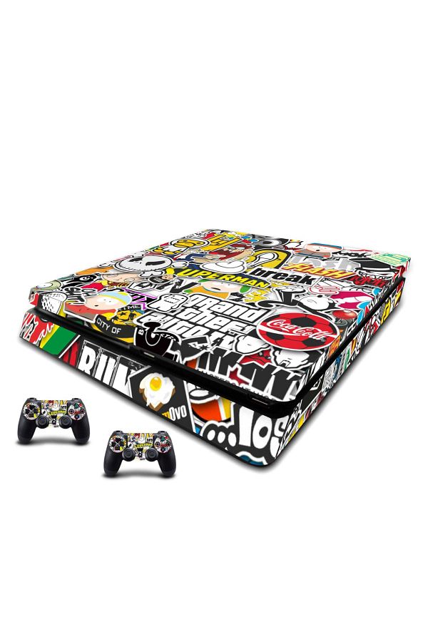 Sticker Market-Ps4 Slim Stickerbomb Playstation Skin Sticker Set 1