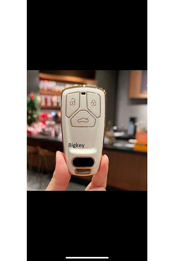 bigkey-Audi Key Case Smart Slim A4 A6 A8 A7 A3 A1 White 1