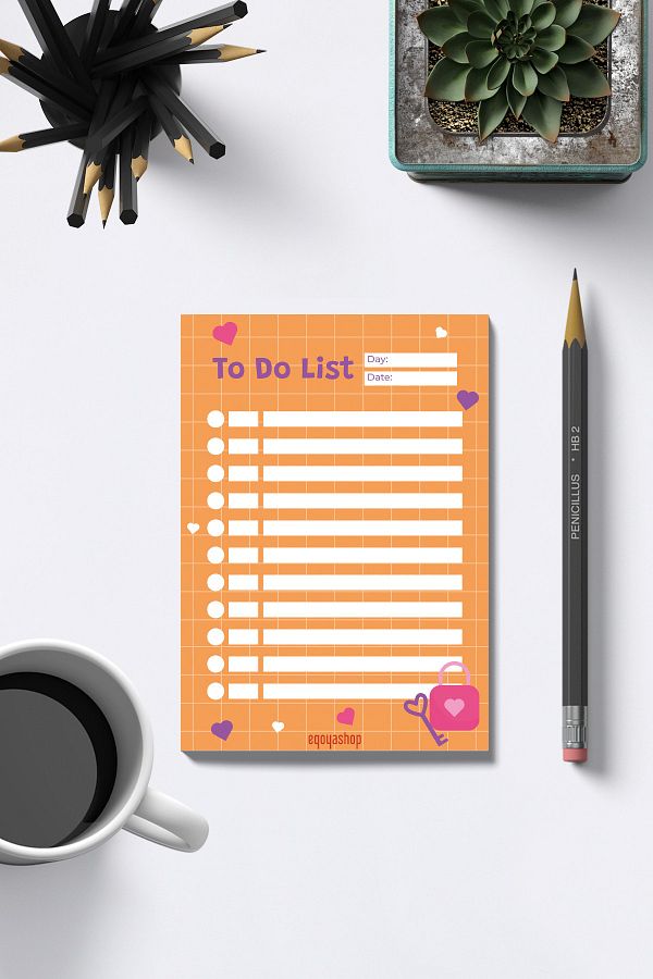 Egoya Shop-To Do List, A6 To Do List, Daily Planner, Checklist, Notes, Memopad, Notepad, Blocknote 1