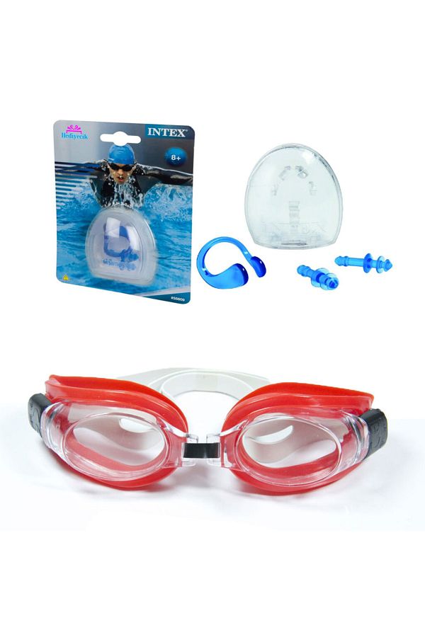 Swimming goggles and nose clip discount