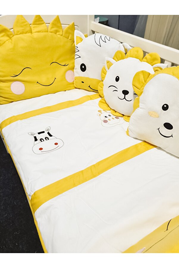 Kista Baby Park Yatak Bebek Uyku Seti Nevresim Takımı 70x110 Animals Sarı