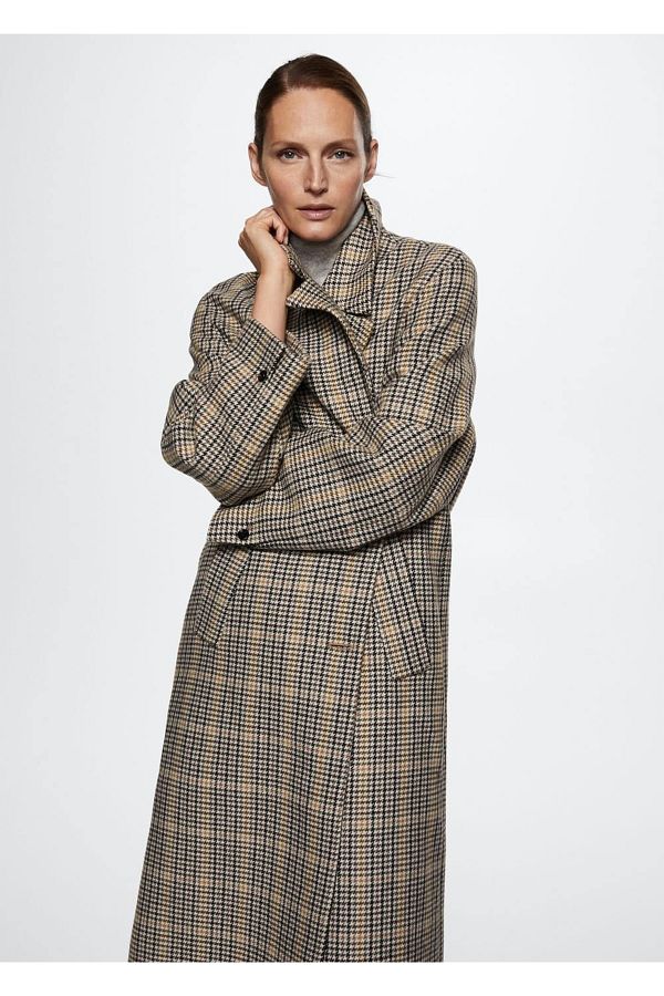 Houndstooth coat mango outlet