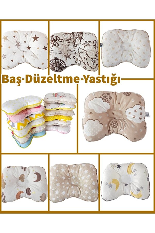bebek_iklimi Bebek Baş Düzeltme Yastığı ** Hediye Yastık Kılıfı Hediye Salya Önlüğü **