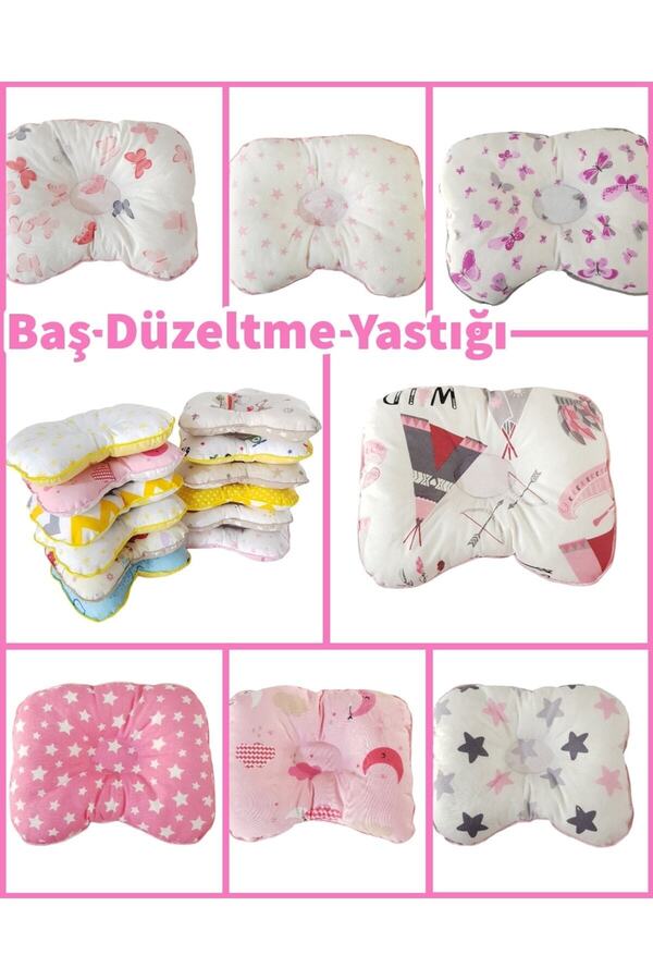 bebek_iklimi Bebek Baş Düzeltme Yastığı ** Hediye Yastık Kılıfı Hediye Salya Önlüğü **