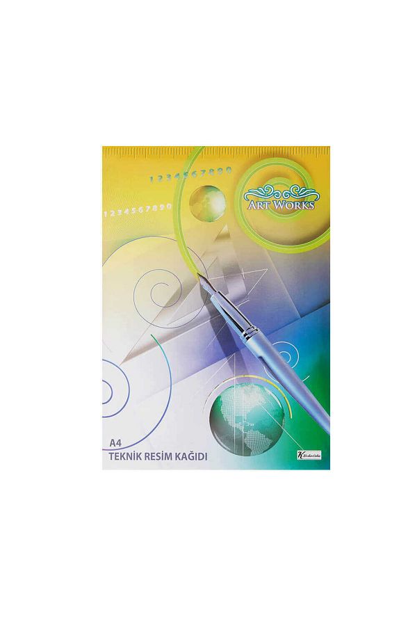 KESKİN COLOR-20 Sheets A4 Technical Painting Paper + 16 Sheets Unlined White Paper Block Notebook 1