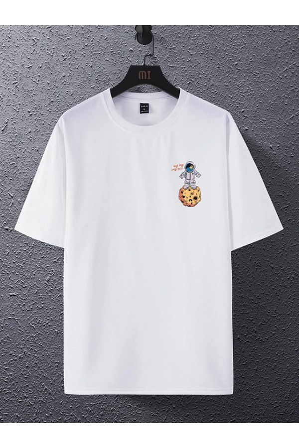 Galaxy print crew neck hot sale