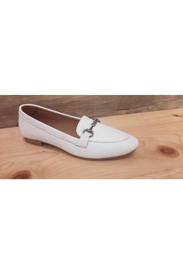 CHOPPER-Genuine Leather White Women's Loafer 1
