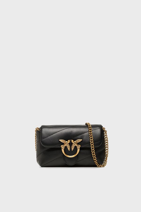 PİNKO-Naturledertasche mit Logo-Kettenriemen 100040   A0f2 Z99q 1