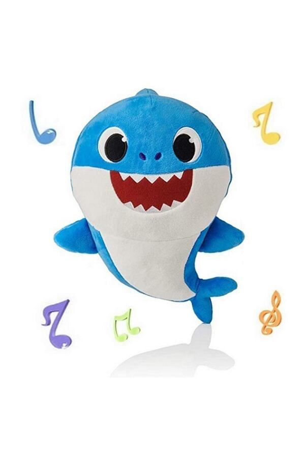 Schulzz Baby Shark Uyumlu Daddy Shark Ithal Müzikli Oyuncak Peluş 30 Cm