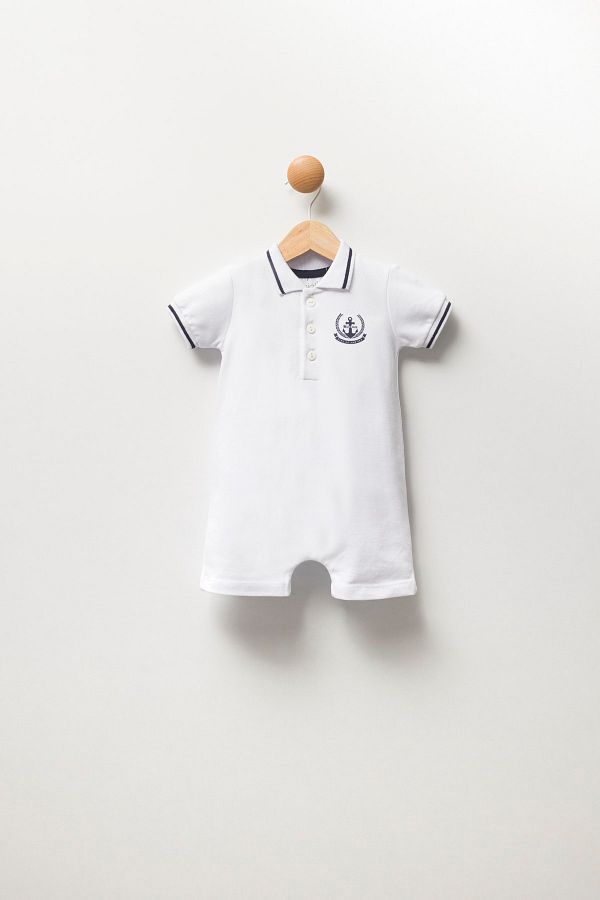 All white polo jumpsuit cheap