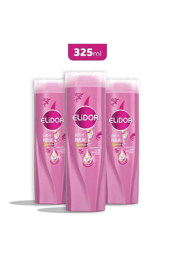 Elidor-Superblend 325 Ml Strong and Shiny Shampoo - X 3 1