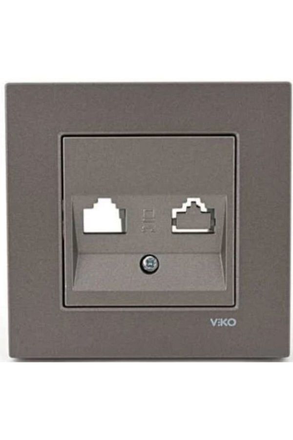 VİKO-Artline Novella Anthracite Data Socket with Frame Without Jacks 1