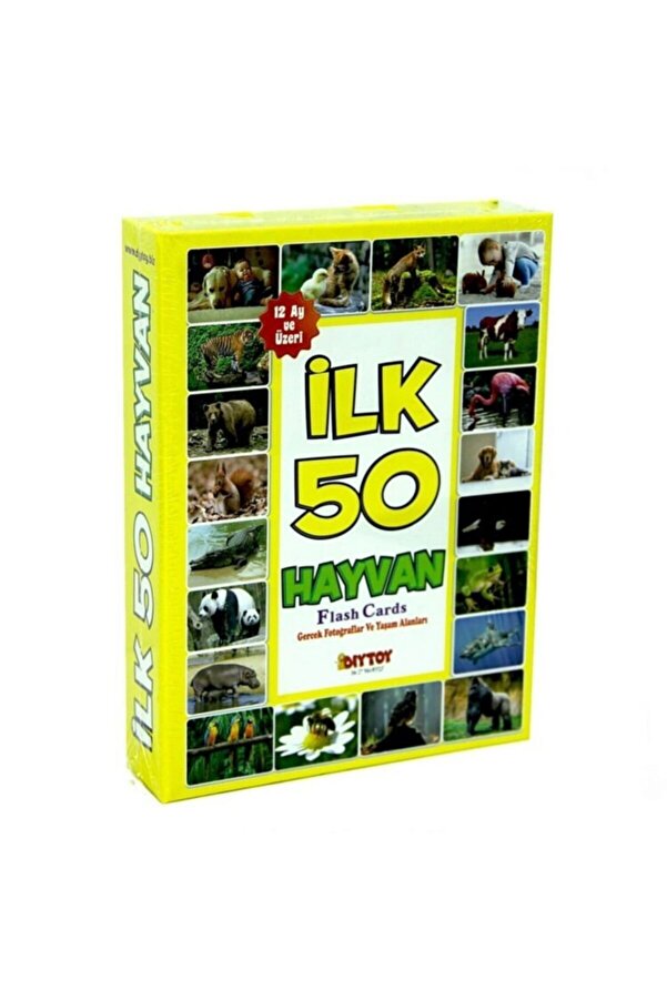 Diytoy Flash Cards Ilk 50 Hayvan Eğitici Oyuncak Zeka Kartları