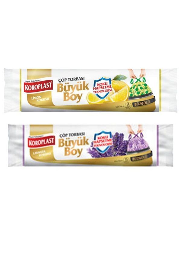 Koroplast-Extra Strong Lemon Drawstring Large Garbage Bag + Extra Strong Lavender Drawstring Large 1