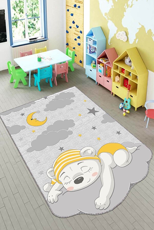 RugViva Kaymaz Tabanlı Yıkanabilir Çocuk Bebek Halısı Ar349