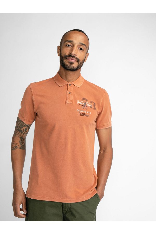 Petrol Industries Polo T shirt Orange Regular fit Trendyol