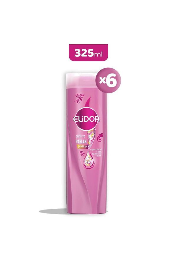 Elidor-Superblend 325 ml X 6 Strong and Shiny Shampoo 1