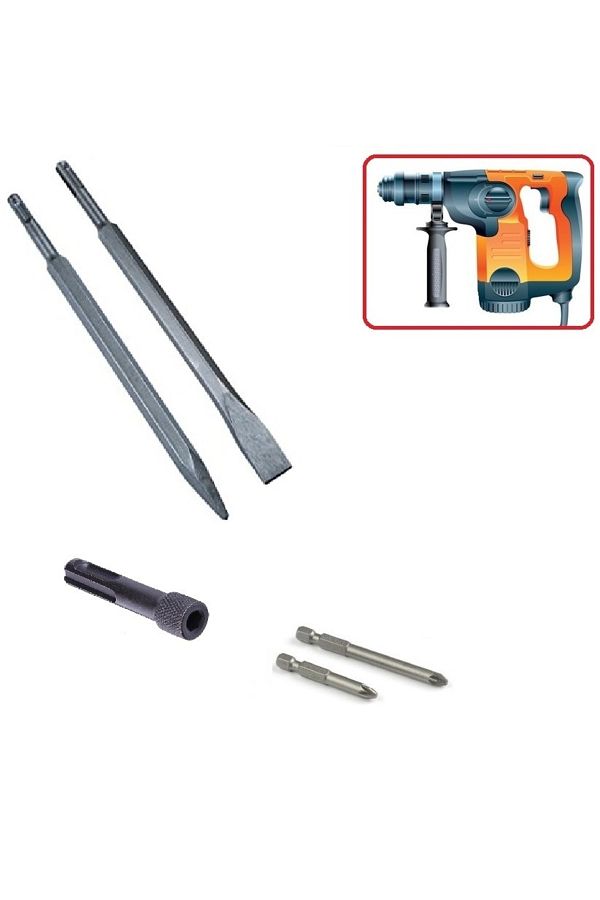 Depolife-Sds Plus Hilti Bit Set for Concrete Breaking Drilling Scraping Chisel Murc Bit Set with Bits Adapter 1