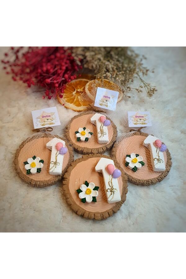 glow moon Doğum Günü Bebek Magneti/ Hediyelik Bebek Magneti / 1 Yaş Magnet