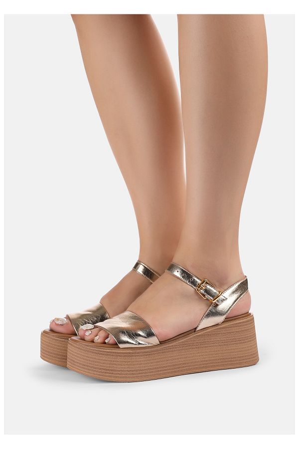 Inuovo Wedge Shoes Gold colored Wedge Trendyol