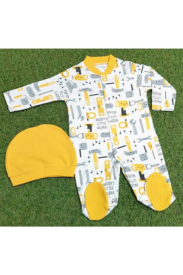 Sönmez Baby Little Helper Penye Tulum Ve Şapkası Bebe Takım