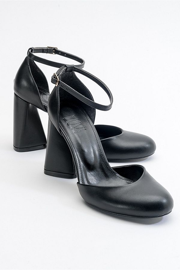 LuviShoes-Oslo Black Skin Women's High Heels Shoes 1