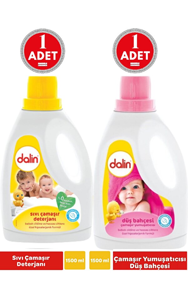 Dalin Düş Bahçesi Çamaşır Yumuşatıcısı 1500 Ml + Sıvı Çamaşır Deterjanı 1500 Ml