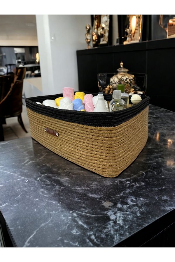 MaVaux-Rectangular Jute Basket - Cascarilla 1