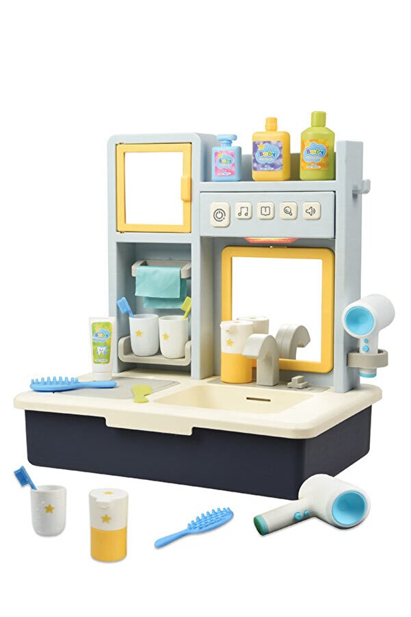 Kayyum Oyuncak Eğitici Müzikli Modern Banyo Seti Oyuncağı Mavi